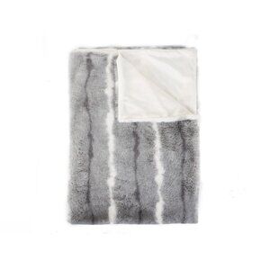 Luxe Home Decor Classic Faux Fur Throw | 1-Piece | grey/white/black | 50"x60"
